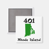 401、ロードアイランドの市外局番 マグネット (正面/裏面)