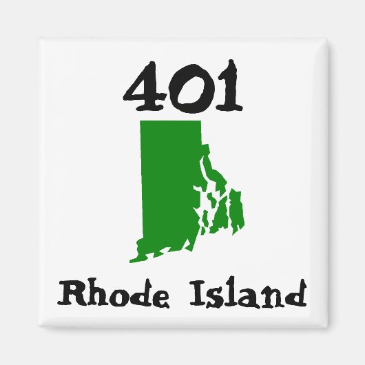 401、ロードアイランドの市外局番 マグネット (正面)