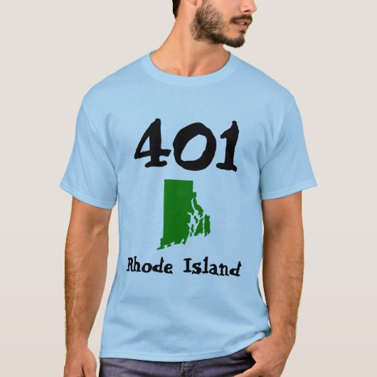 401, Area Code of Rhode Island RI海州 Tシャツ (正面)