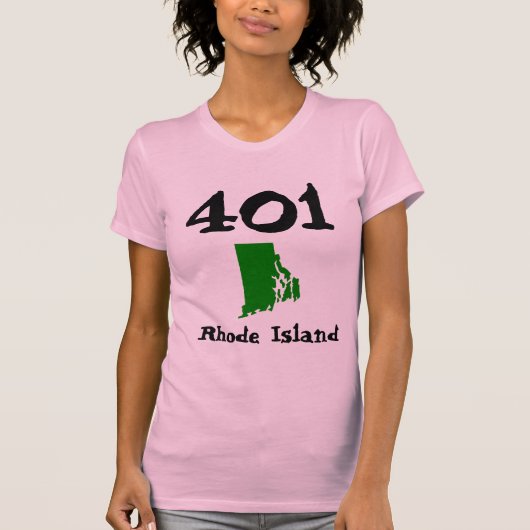 401, Area Code of Rhode Island RI (Cranston) Tシャツ (正面)
