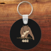 402魚釣りベアファットブラウングリズリーラバーアベアトバー キーホルダー (正面)