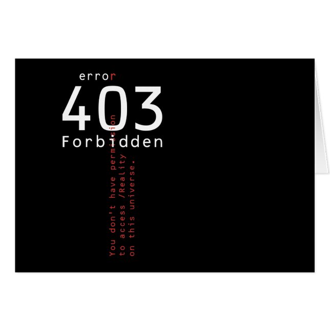 403禁止された現実の暗闇カード (正面横)