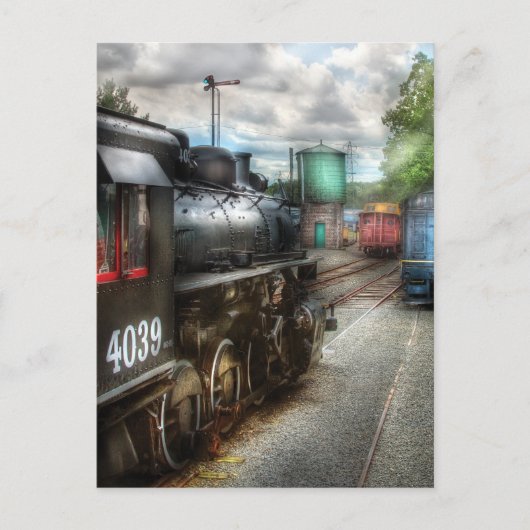 4039 – 列車の庭で ポストカード (正面)