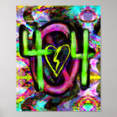 404エラーメッセージCyberpunk Dystopian Future Art ポスター (正面)