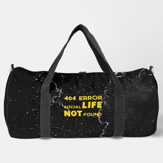 404エラー社会生活が見つからないおもしろい- ダッフルバッグ (正面)