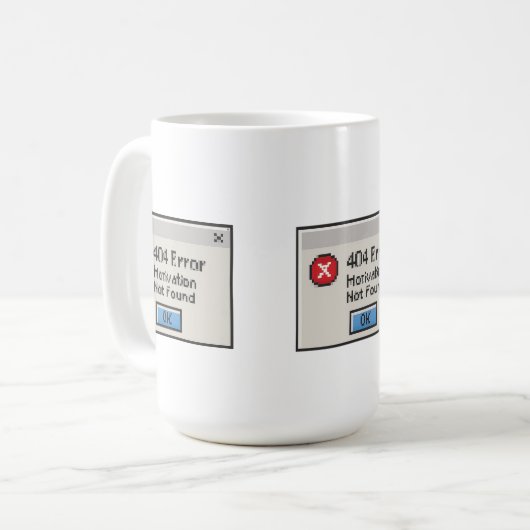 404エラー: やる気が見当たりません コーヒーマグカップ (正面左)