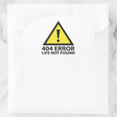 404エラー:ライフが見つからない 楕円形シール (バッグ)