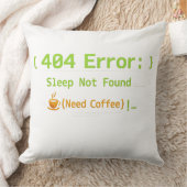 404エラー: 睡眠が見つかりません(コーヒーが必要) - クッション (ブランケット)
