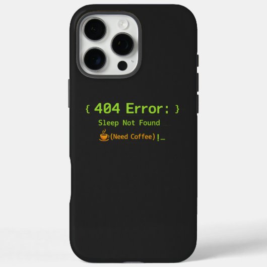 404エラー: 睡眠が見つかりません (コーヒーが必要) - Case-Mate iPhoneケース (裏面)