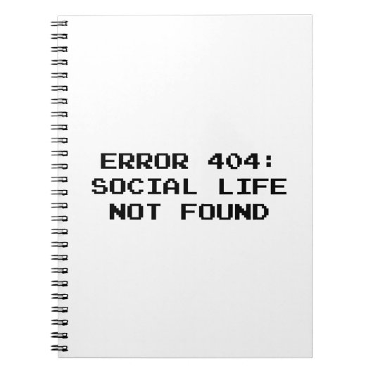 404エラー：社会生活が見つからない ノートブック (正面)