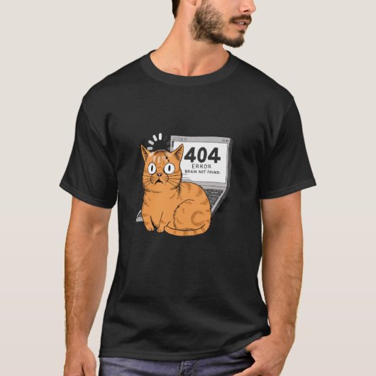 404エラー 脳が見つかりません 面白いプログラマー コーダー C Tシャツ (正面)