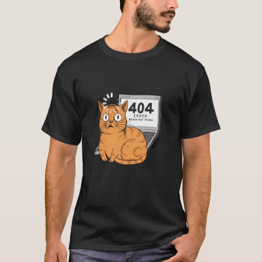 404エラー 脳が見つかりません 面白いプログラマー コーダー C Tシャツ (正面)