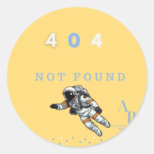 404ステッカー ラウンドシール (正面)