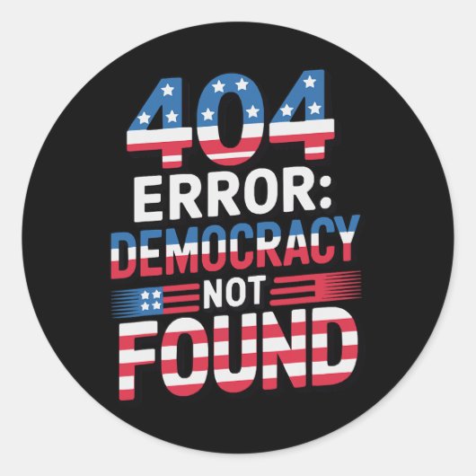 404 おもしろいエラーItテクノロジ米国愛国的アンチTr ラウンドシール (正面)