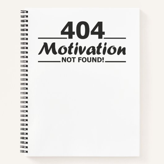 404.モチベーションが見つからない！ ノートブック (正面)