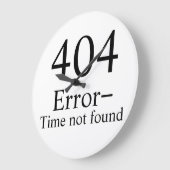 404 Error – 時間が見つからないギーク・クロック ラージ壁時計 (傾斜)