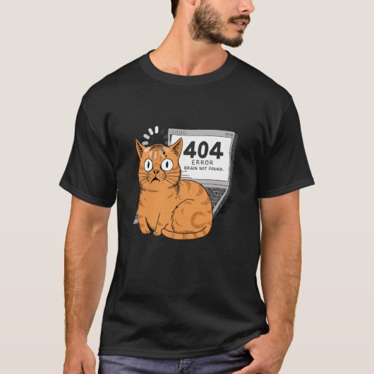 404 Error Brain Not Found おもしろい Programmer Coder C Tシャツ (正面)