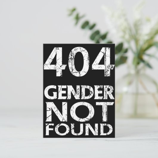 404 Gender not found - Agender Pride ポストカード (スタンド正面)