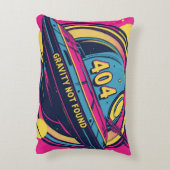404 Gravity Not Found -レトロ宇宙ポップ・アートのアート アクセントクッション (裏面(縦))