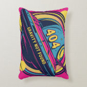 404 Gravity Not Found -レトロ宇宙ポップ・アートのアート アクセントクッション (正面(垂直))