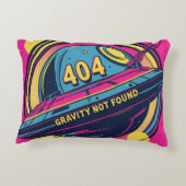 404 Gravity Not Found -レトロ宇宙ポップ・アートのアート アクセントクッション (裏面)