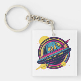 404 Gravity Not Found -レトロ宇宙ポップ・アートのアート キーホルダー