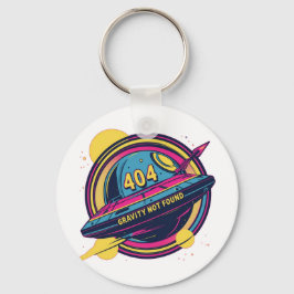 404 Gravity Not Found -レトロ宇宙ポップ・アートのアート キーホルダー