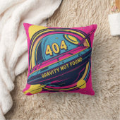 404 Gravity Not Found -レトロ宇宙ポップ・アートのアート クッション (ブランケット)