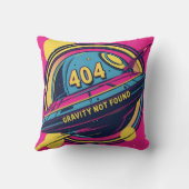 404 Gravity Not Found -レトロ宇宙ポップ・アートのアート クッション (裏面)