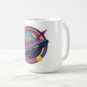 404 Gravity Not Found -レトロ宇宙ポップ・アートのアート コーヒーマグカップ (正面右)