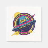 404 Gravity Not Found -レトロ宇宙ポップ・アートのアート スタンダードカクテルナプキン (正面)