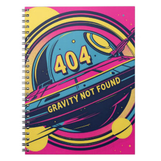 404 Gravity Not Found -レトロ宇宙ポップ・アートのアート ノートブック