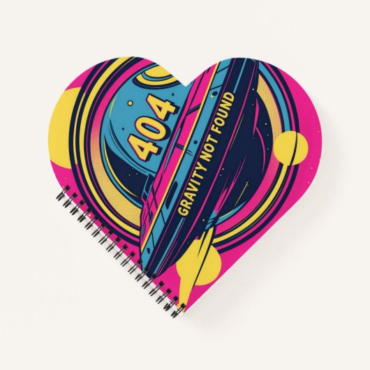 404 Gravity Not Found -レトロ宇宙ポップ・アートのアート ノートブック (正面)