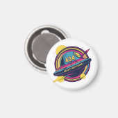 404 Gravity Not Found -レトロ宇宙ポップ・アートのアート マグネット (正面/裏面)