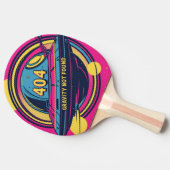 404 Gravity Not Found -レトロ宇宙ポップ・アートのアート 卓球ラケット (横)