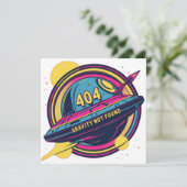 404 Gravity Not Found -レトロ宇宙ポップ・アートのアート 招待状 (スタンド正面)