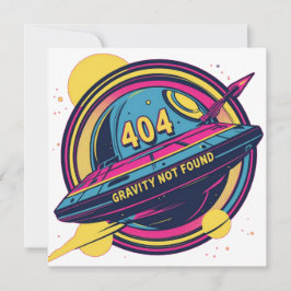 404 Gravity Not Found -レトロ宇宙ポップ・アートのアート 招待状