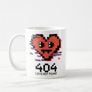 404 Love Not Found – ピクセルのエラーハート コーヒーマグカップ