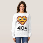 404 Love Not Found – ピクセルのエラーハート スウェットシャツ (正面フル)