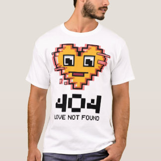 404 Love Not Found – ピクセルのエラーハート Tシャツ