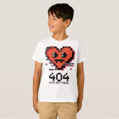 404 Love Not Found – ピクセルのエラーハート Tシャツ (正面フル)