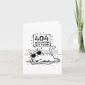 404 Motivation Not Found Funny Lazy Cat Humor Cat  カード (正面)