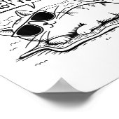 404 Motivation Not Found Funny Lazy Cat Humor Cat ポスター (角)