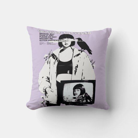 404: Normal Not Found – Glitched Soul クッション (正面)