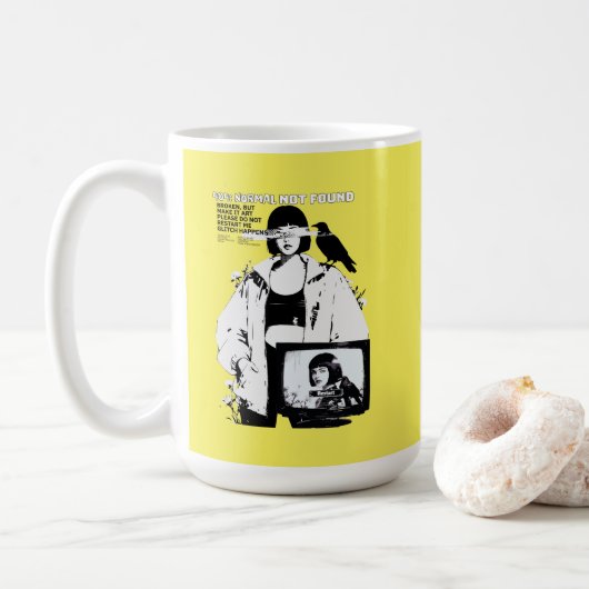 404: Normal Not Found – Glitched Soul コーヒーマグカップ (ドーナツ)