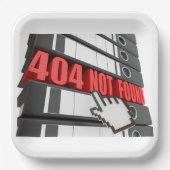 404 Not Found Webサイトエラーメッセージ ペーパープレート (正面)