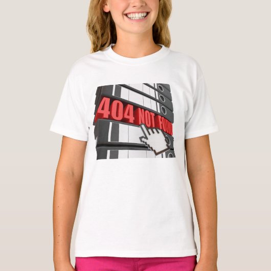 404 Not Found Webサイトエラーメッセージ Tシャツ (正面)