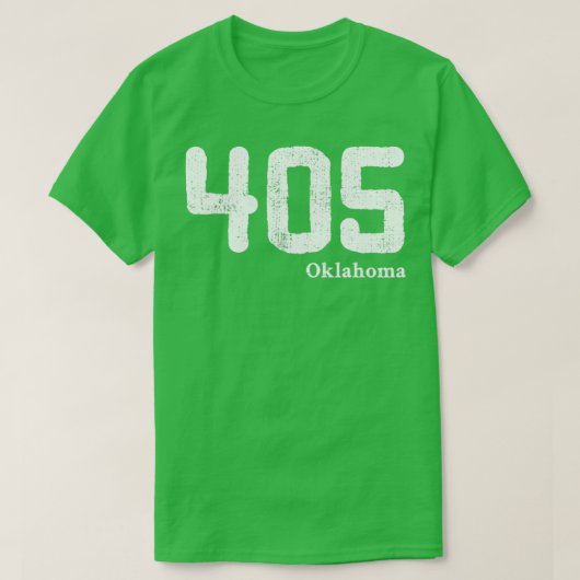 405 Oklahomaエリアコード動揺してヴィンテージデザインf Tシャツ (デザイン正面)