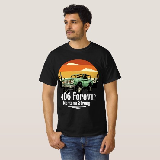 406 Forever – Montana Strong | Big Sky State Pride Tシャツ (正面フル)