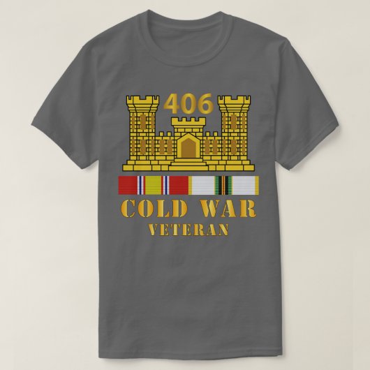 406thエンジニアバタリオンENGブランチColdBeerin w Tシャツ (デザイン正面)